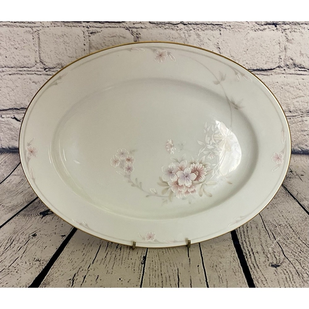 Legendary By Noritake Shrewsbury 3490 11.5" Platters Pink Floral Gold Trim